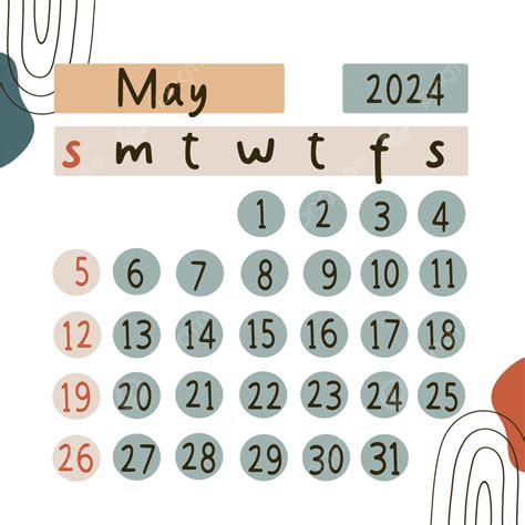 May 2024 Calendar May Calendar 2024 Png Transparent Clipart Image