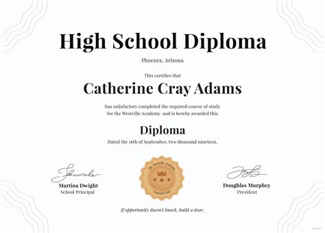 Free Editable High School Diploma Templates