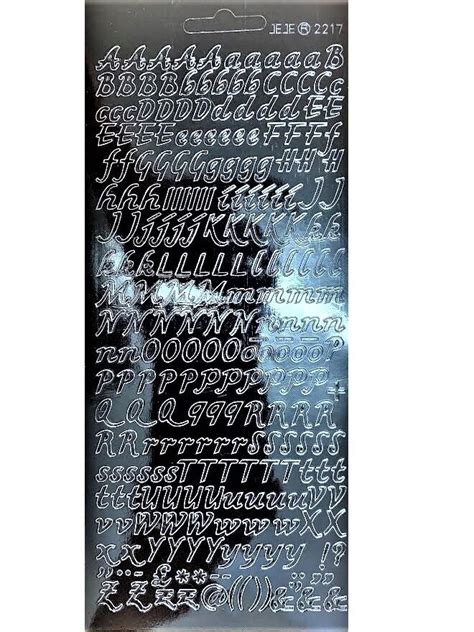 Black Script Letters Peel Off Stickers 8mm Capital Alphabet Lowercase