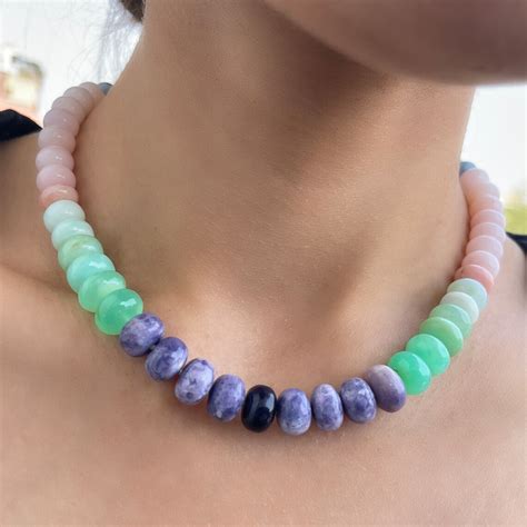 255 Ct Multi Opal Beads Necklace Smooth Rondelle Beads Etsy