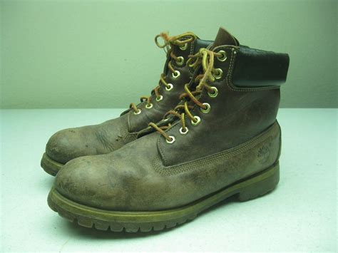 Vintage Brown Distressed Timberland Made In Usa Lace Up Ankle Work