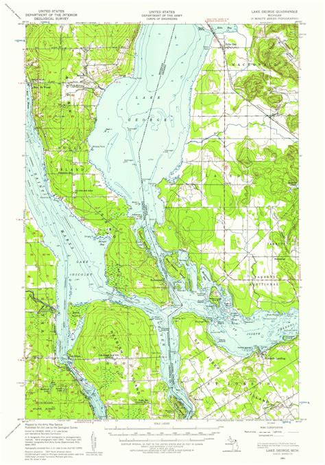 Lake George Michigan Map 1951 Hullspeed Designs