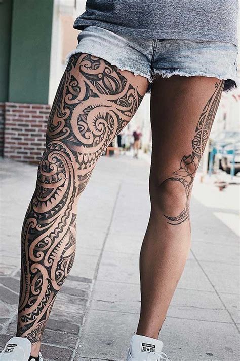 Full Leg Tattoo Design Tribal Male Tattoo Ideas Maori Tattoos Tattoo