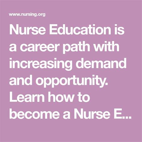 Nurse Education Is A Career Path With Increasing Demand And Opportunity