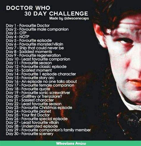 30 Day Challenge Doctor Who Amino