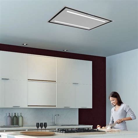 You might also consider a downdraft range hood or an insert range hood. Ceiling-mounted range hood - LA-90-CELUX-SS - Luxair ...