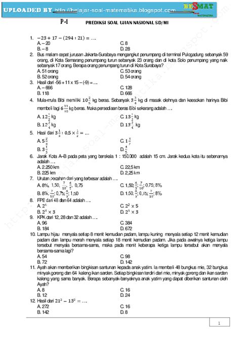 Buku senang belajar matematika sd mi kelas vi lazada indonesia. Pelajaran Matematika Kunci Jawaban Ujian Kelas 6 2019 ...