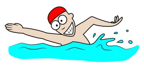 You will make things much easier for yourself if you have a ruler on hand for this step! Drawing a cartoon swimmer