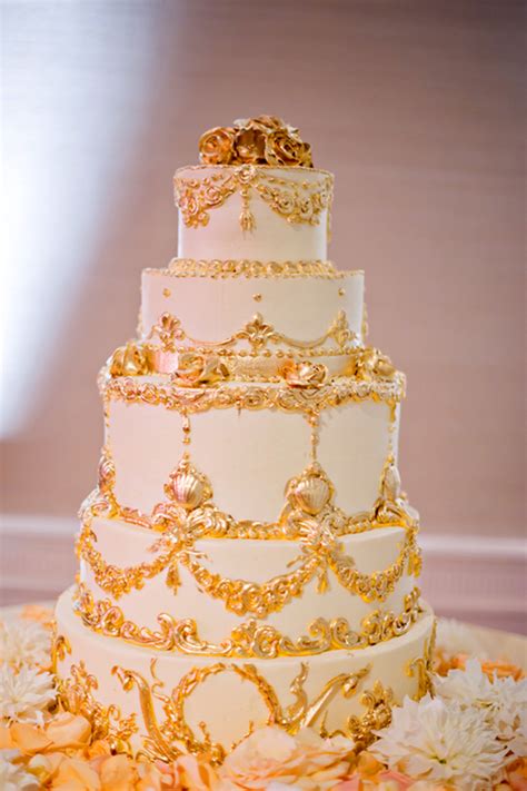 The most expensive wedding cake ever commissioned cost $30 million. Metallic Wedding Cakes - Belle The Magazine