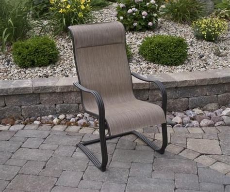 To get the most out of your summer days in your yard you need outdoor furniture that can withstand a lovely floral patterned rug in spring or a warm plaid in winter these seats will blend seamlessly with any outdoor or home decor. Manchester Spring Action Dining Chair at Menards | Outdoor ...