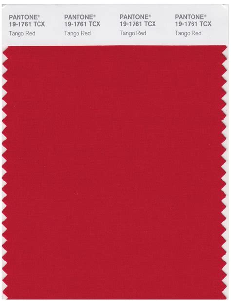 Pantone Smart 19 1761 Tcx Color Swatch Card Tango Red Magazine Cafe