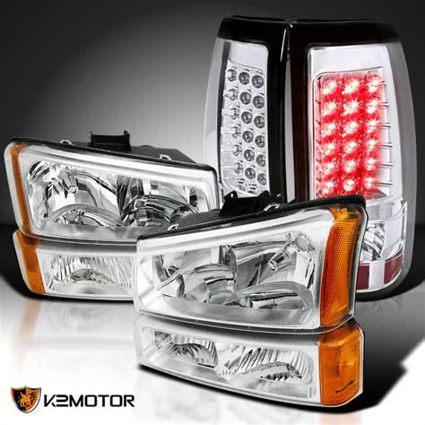 For 2003 2006 Chevy Silverado Clear Headlightsbumper Lampsled Rear