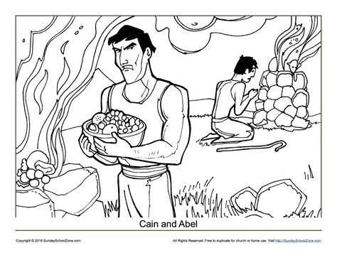Cain And Abel Bible Coloring Pages Sketch Coloring Page