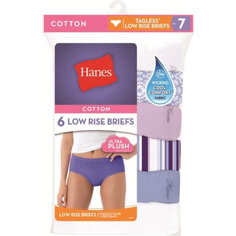 Hanes Womens 6 Pack Low Rise Brief Panties