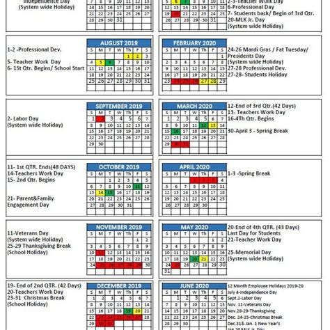 Martin County 2025 School Calendar