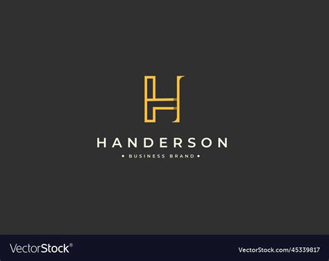 Minimalist Letter H Logo Design Template Vector Image