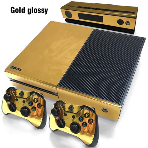 2017 Cool Gold Glossy Decal Skin Stickers For Xbox One Console Controller Protective Stickers