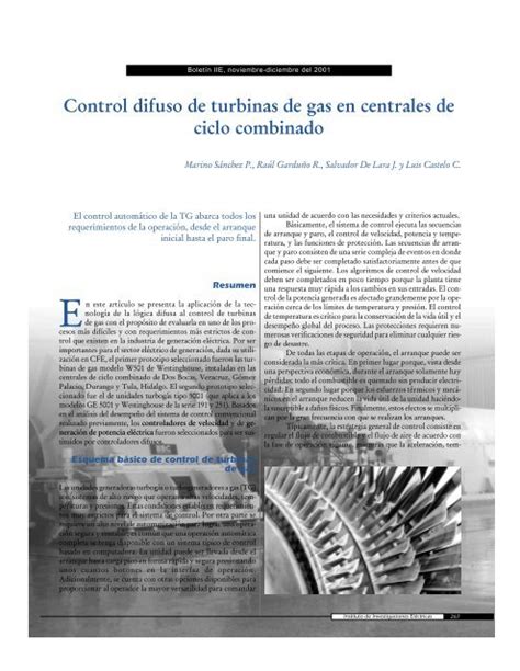 Control Difuso De Turbinas De Gas En Centrales De Ciclo Combinado