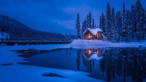 1920x1080 Forest House Covered In Snow 4k 1080p Laptop