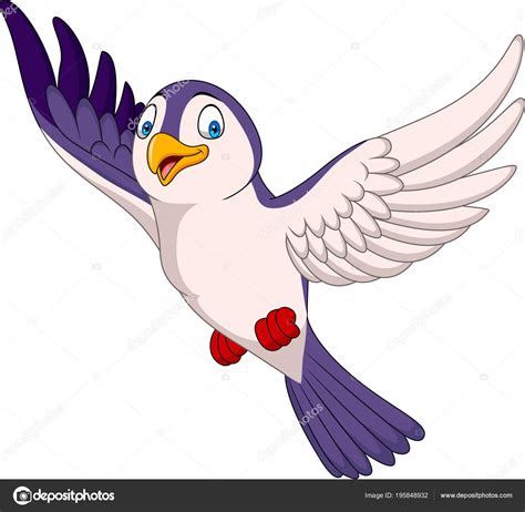 Cartoon Bird Flying Isolated White Background — Stock Vector © tigatelu