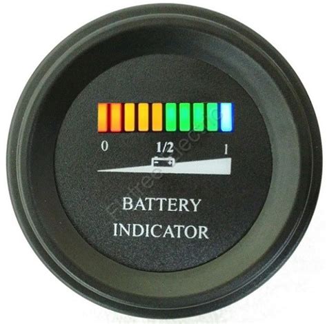 12v Round Battery Gauge 10 Bar Led Digital Battery Discharge Indicator