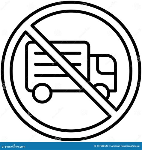No Truck Icon Prohibition Sign Vector Illustration Stock Vector