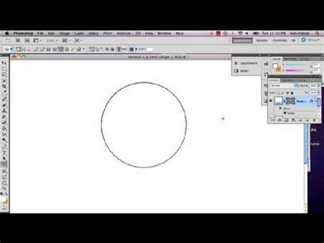 To change the outline color of the circle, locate the top right corner of the stroke tab where a multicolored box is located. By default when you create a shape like circle or square ...
