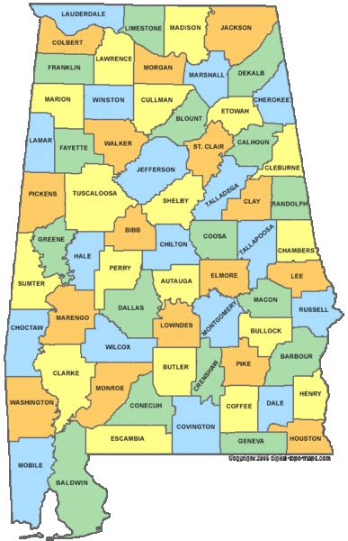 Alabaster, pelham, helena, brook highland, lake purdy, montevallo, meadowbrook, highland lakes, columbiana, calera. can I see a map of all counties in Alabama?