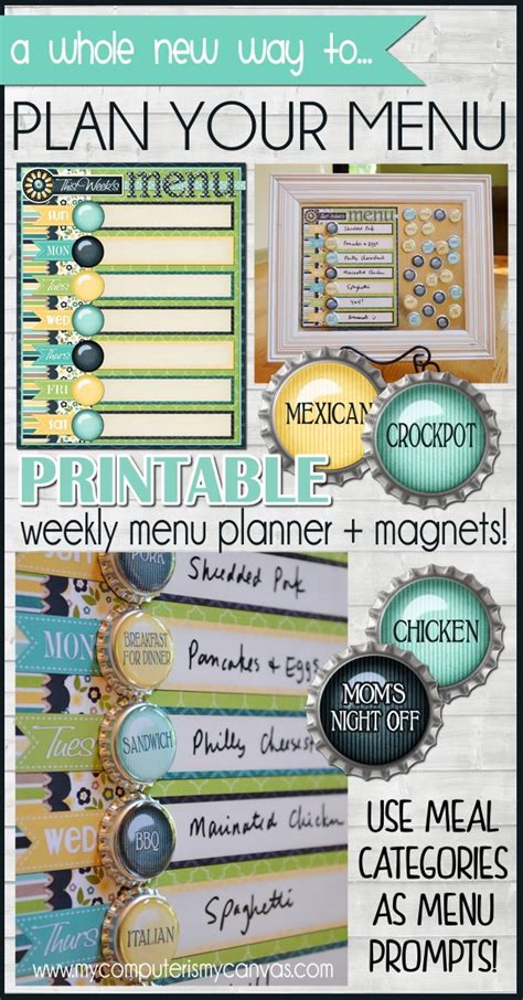 Click here for my free 5x7 inspirational quote series. {NEW} Menu Planner with Magnets! - My Computer is My Canvas