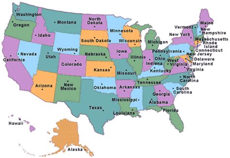 Size of all 50 states if printed at 100% is 587mm x 927mm. The 50 State Capitals Map | Printable Map