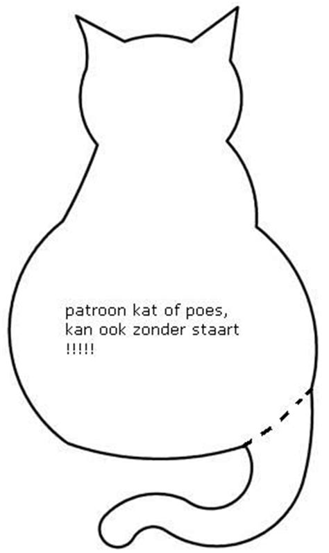 patroon kat of poes knutsel ideeën Pinterest Kat, Patroon en Naaien
