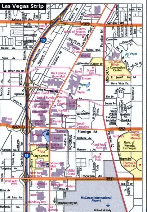 Las Vegas city road map for truck drivers area town toll free highways