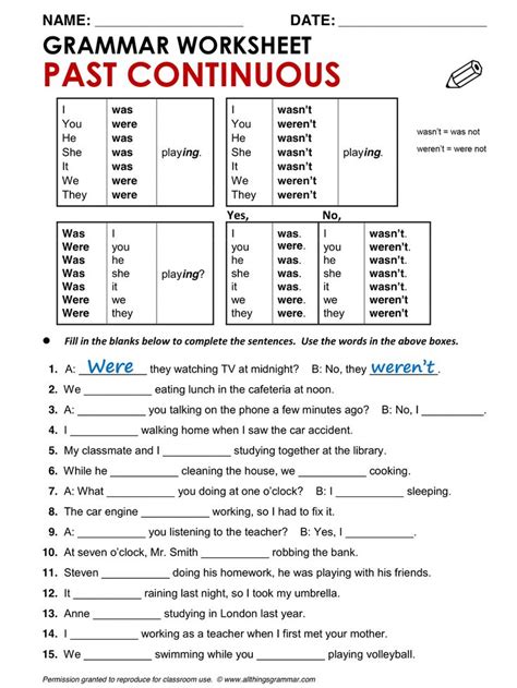 Verb Tenses Past Continuous Ii Worksheet 960 Hot Sex Picture