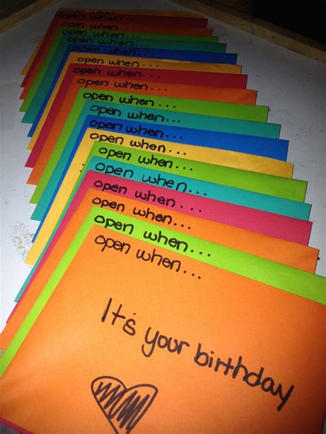 Snacks, crafts, decor and games! For his 20th birthday. A open when... for 20 different things