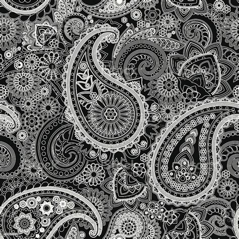 A Black And White Paisley Pattern Stock Illustration Download Image