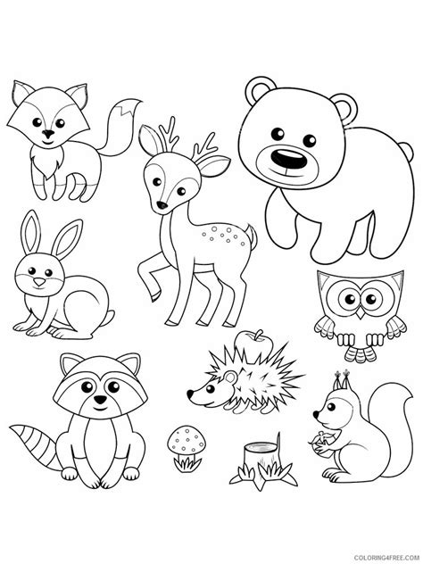 Forest Animals Coloring Pages Animal Printable Sheets Forest Animals 21