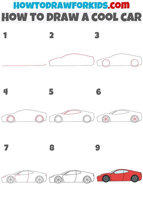 How To Draw A Cool Car Step By Step Simple Car Drawing Drawings