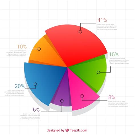 Colorful Pie Chart Vector Premium Download