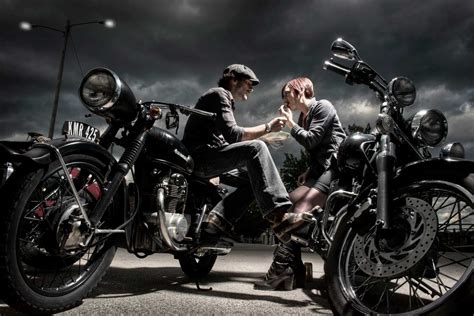 Harley Davidson Biker Biker Couple Motorcycle Couple Motorcycle