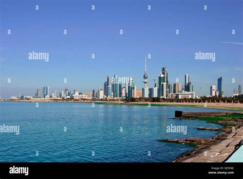 Kuwaiti Waterfront Kuwait City Arabian Gulf Asia Stock Photo