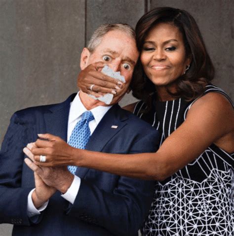 this picture of michelle obama hugging george w bush has become a glorious meme