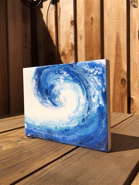 Original Acrylic Wave Artwork Free Shipping Etsy Artwork Resin Art