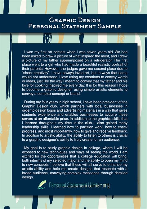 A true connection is made through shared thoughts, experiences and values which is why being authentic via social media channels or a blog will serve you and. Graphic Design Personal Statement Writing to Make You ...