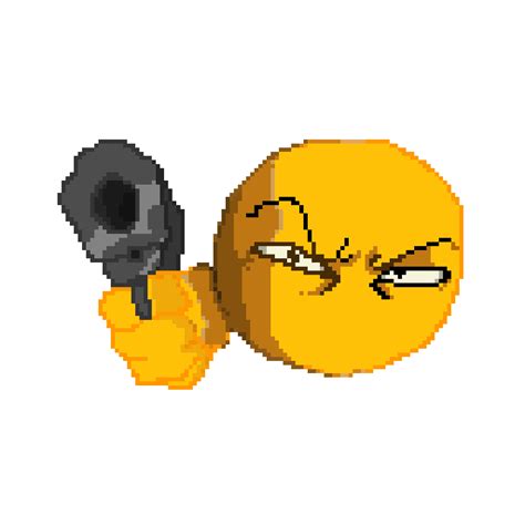 Pixilart Funny Gun Emoji By Art1stc0ver