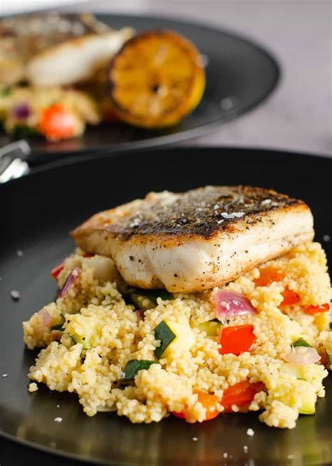 Serve the cooked fish over the finished couscous. hake with lemon couscous | Recipe | Fish recipes, Recipes ...
