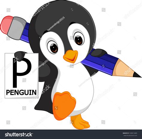 Cute Penguin Cartoon Stock Vector Illustration 539813485