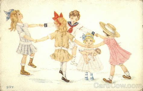 Five Children Playing Ring Around The Rosie