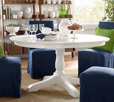 Benchwright 22 end table $ 299. Owen Extending Pedestal Dining Table, Antique White ...