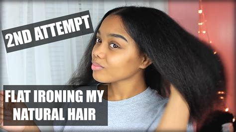 In this video i've decided to show you guys how i get my hair super straight! My 2nd Attempt To Flat Iron My Natural Hair - YouTube