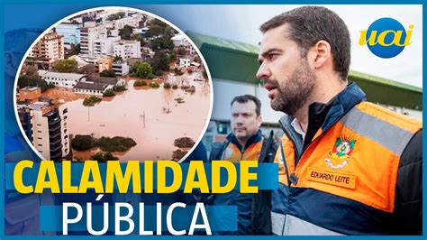 Leite Decreta Estado De Calamidade Pública No Rs E Agradece Lula Por Apoio